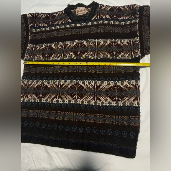 Woolrich Men”s Vintage Handknit Wool Blend Multicolor Ski Sweater Size L - Picture 6 of 10